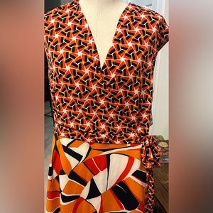 New! Taylor dress in bright orange print 20W